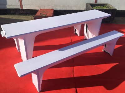 Strechhussen weiß für Festzeltgarnitur berlin mieten