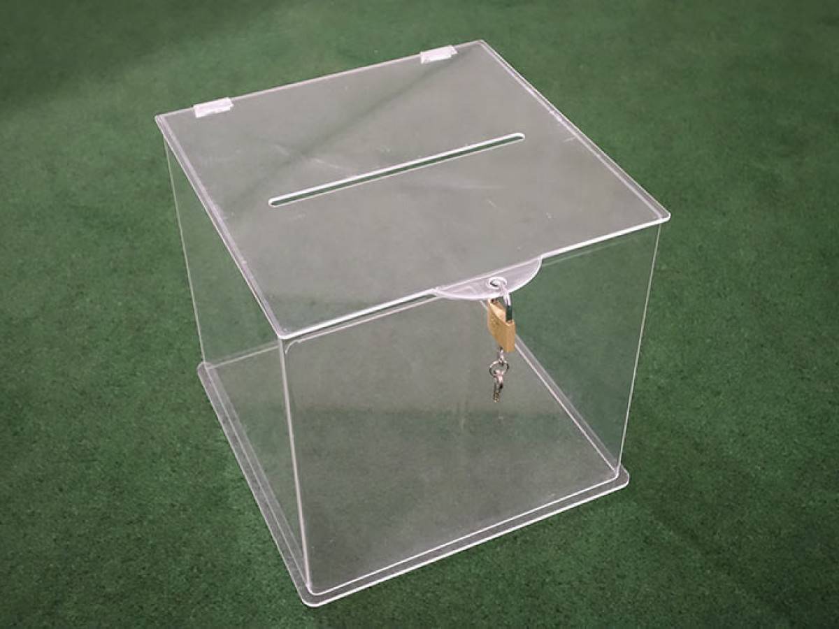 STOBOK Lostrommel Mit Fenster - Rote Verlosungsbox 20x20x20cm Für Tombola